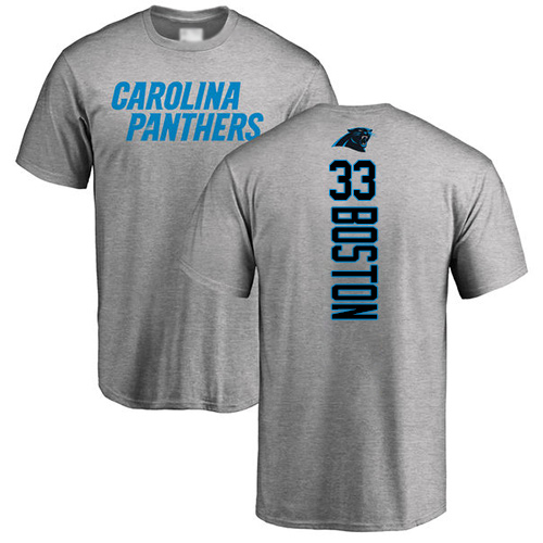Carolina Panthers Men Ash Tre Boston Backer NFL Football #33 T Shirt